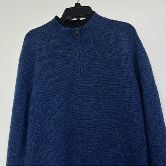 Pendleton Men's Blue Washable Wool Woolen Mills Pullover 1/4 Quarter Zip XL - Picture 2 of 11